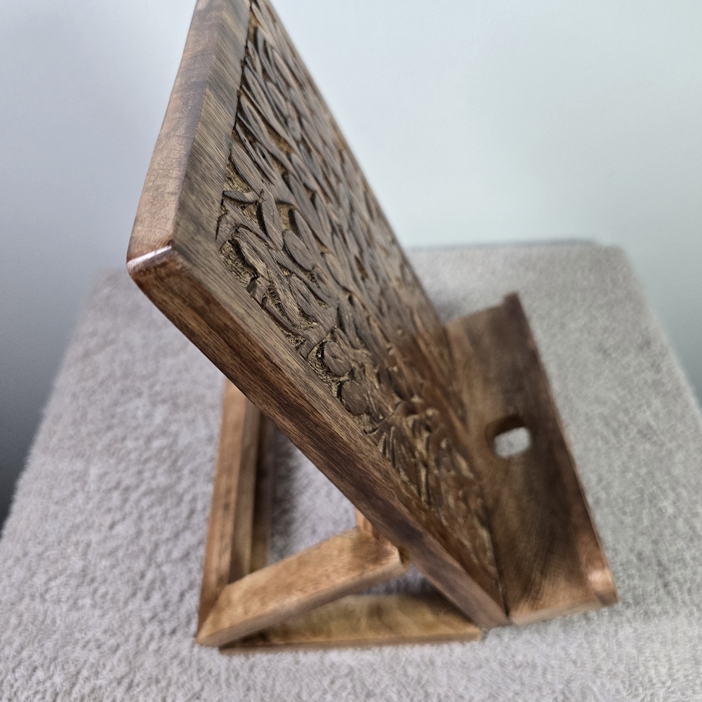 Carved Wooden Book Stand - Picture 7 of 12
